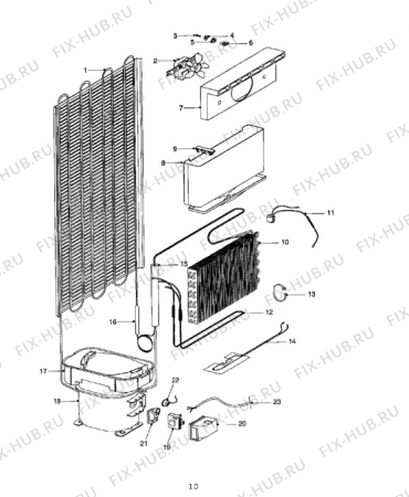 Взрыв-схема стиральной машины Tricity Bendix FDF105W - Схема узла Cooling system 017